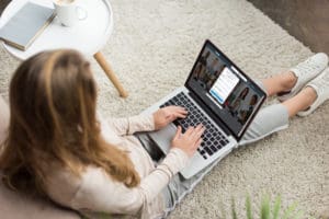 Woman working from home