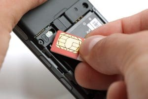 Inserting a sim card